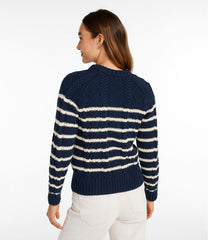 L.L.Bean Online | Women's Signature Cotton Fisherman Sweater, Crewneck Stripe