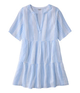 L.L.Bean Discount | Women's Cloud Gauze Cover-Up, Tiered Dress Print