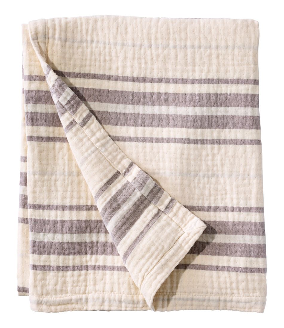 L.L.Bean On Sale | Lightweight Cotton Gauze Throw, Stripe