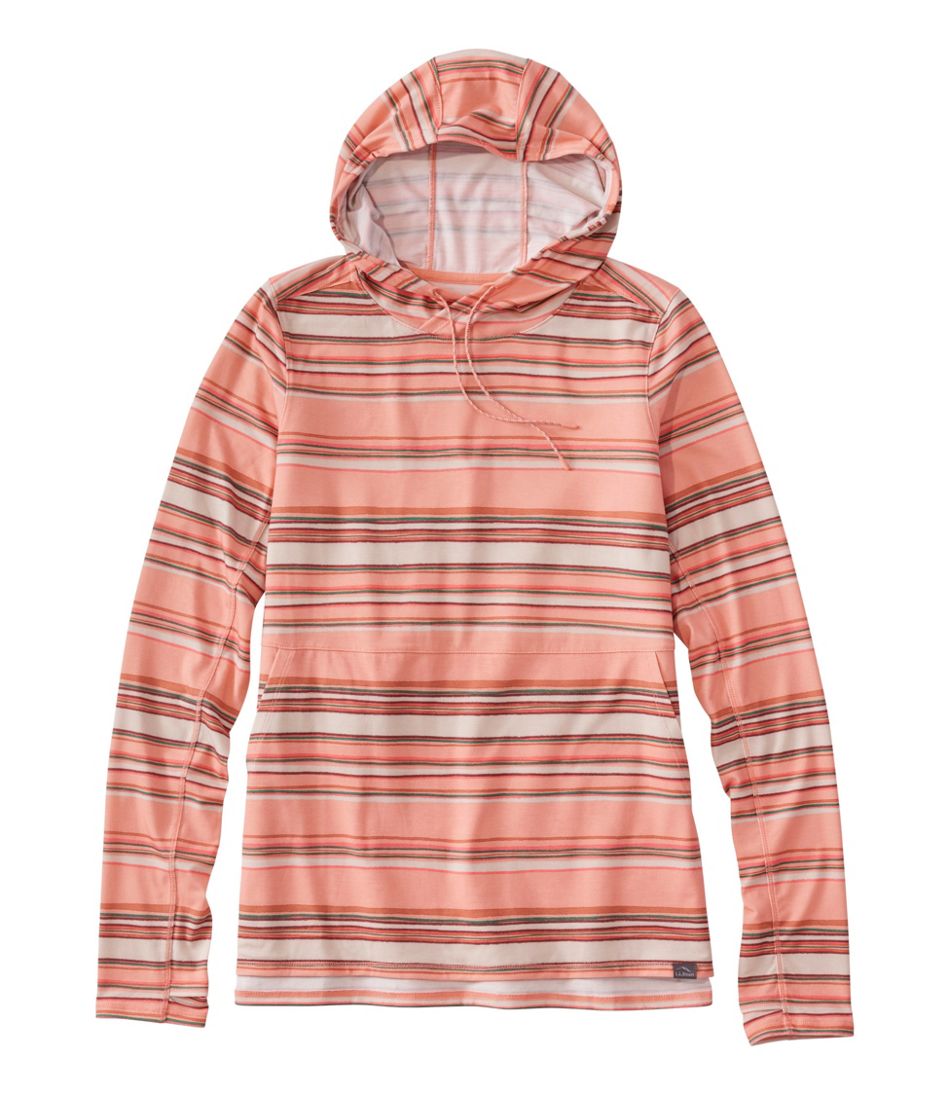 L.L.Bean Discount | Women's Everyday SunSmart® Hooded Pullover, Long-Sleeve Stripe