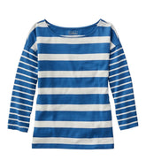 L.L.Bean Discount | Women's Heritage Mariner Top, Boatneck Three-Quarter-Sleeve Blocked Stripe