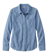 L.L.Bean US | Women's Essential Cotton Shirt, Chambray Long Sleeve