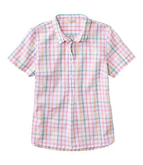 L.L.Bean On Sale | Women's Vacationland Seersucker Shirt, Short-Sleeve Popover Plaid