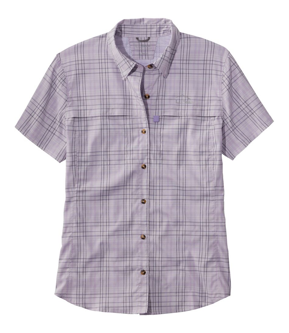 L.L.Bean Outlet | Women's Tropicwear Shirt, Plaid Short-Sleeve