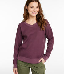 L.L.Bean | Women's Birchwood Brushed Waffle Top, V-Neck