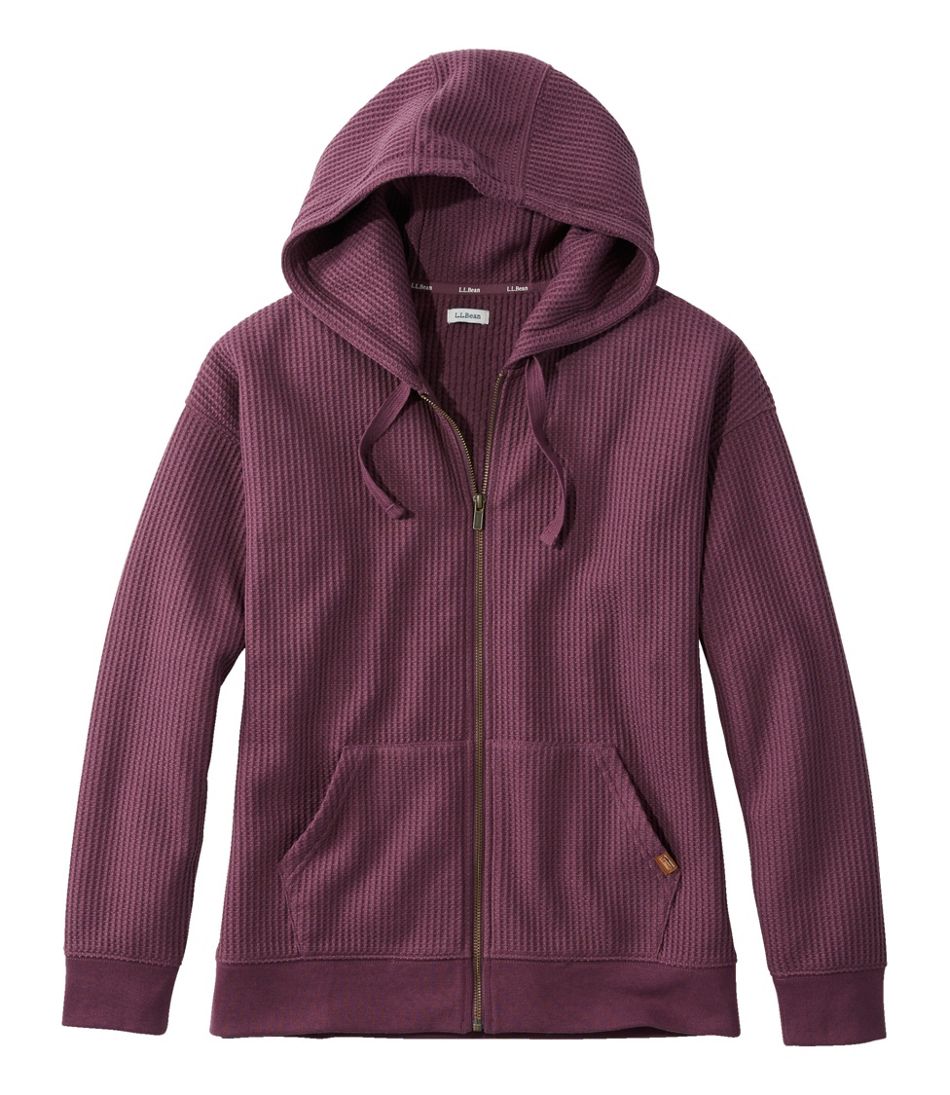 L.L.Bean On Sale | Women's Birchwood Brushed Waffle Full-Zip Hoodie