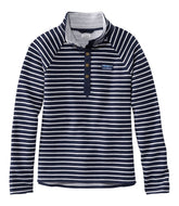 L.L.Bean New | Women's Lakewashed Double-Knit Quarter-Snap, Stripe