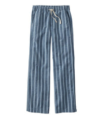 L.L.Bean On Sale | Women's Lakewashed Pull-On Chinos, Mid-Rise Wide-Leg Stripe Chambray