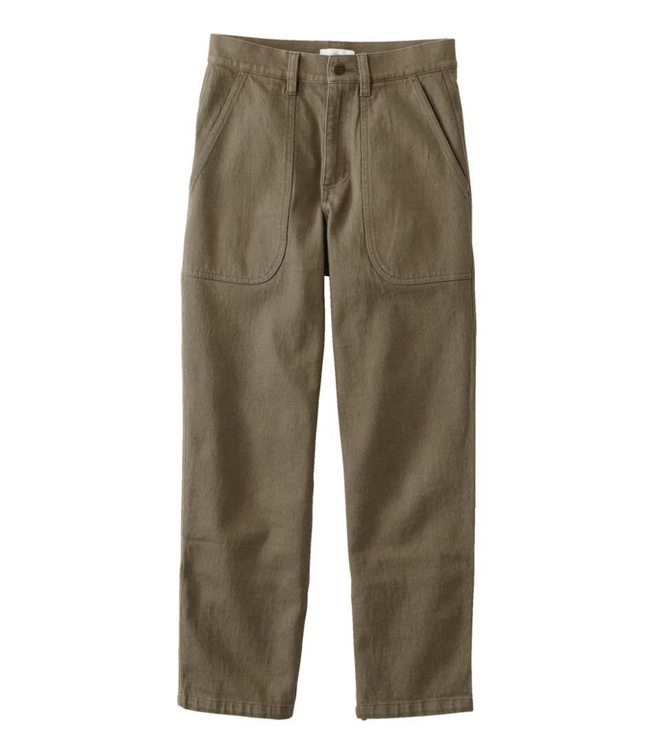 L.L.Bean Discount | Women's Signature Washed Cotton Barrel Pants, High-Rise Tapered Leg