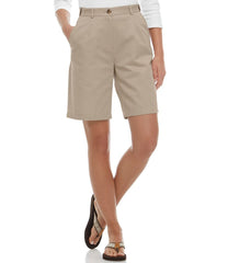 L.L.Bean Discount | Women's Wrinkle-Free Bayside Shorts, Ultra High-Rise Hidden Comfort Waist 9"