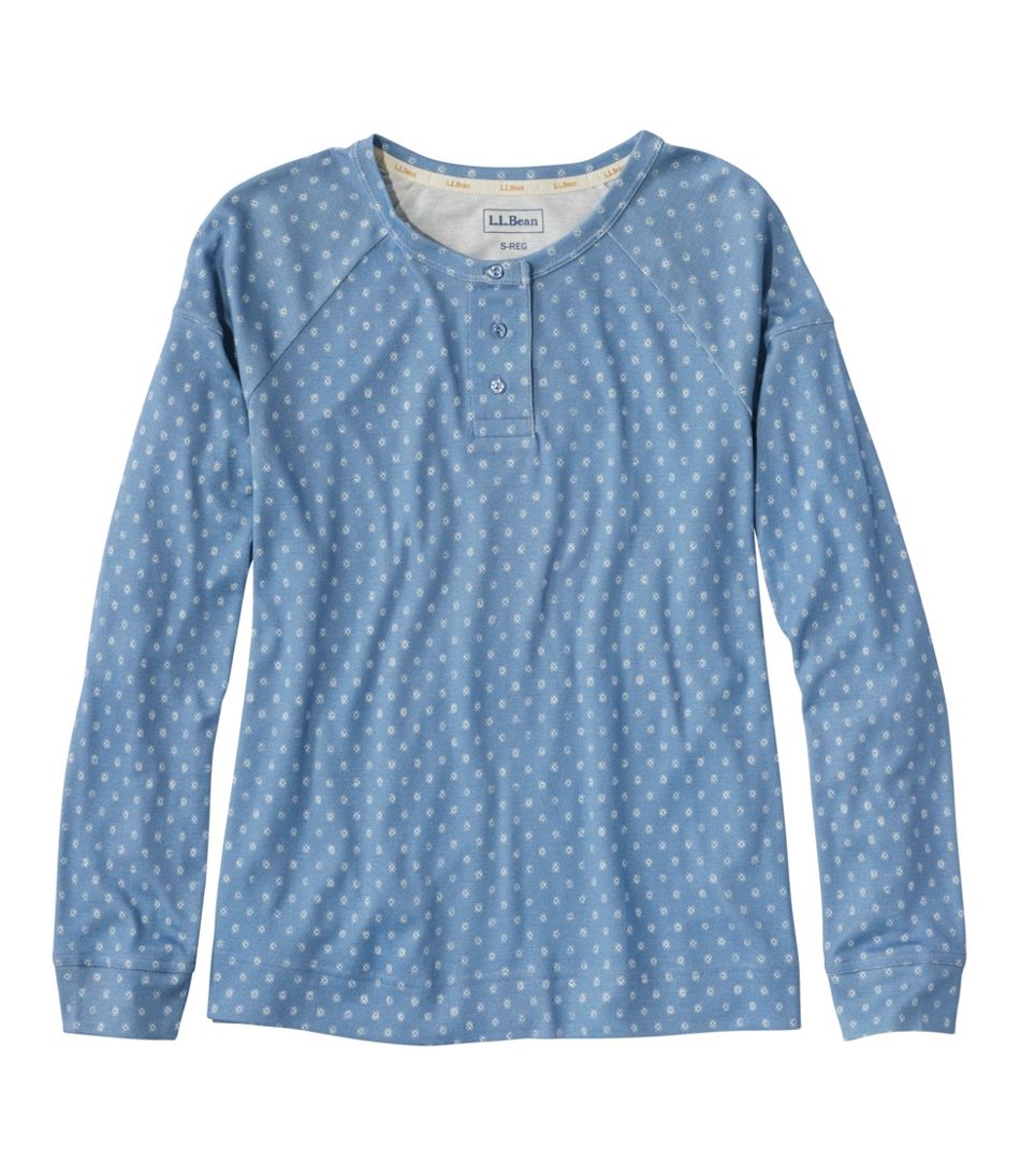 L.L.Bean Discount | Women's Restorative Sleepwear, Long-Sleeve Henley Print