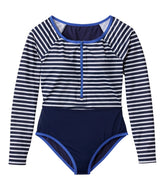 L.L.Bean New | Women's Coastal Essentials Swimwear, Long-Sleeve Tanksuit Print