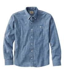L.L.Bean Sale | Men's Comfort Stretch® Chambray Shirt, Traditional Untucked Fit, Long-Sleeve