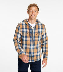 L.L.Bean Sale | Men's 1912 Field Flannel Shirt, Hooded, Slightly Fitted Untucked Fit, Plaid
