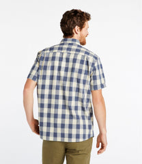 L.L.Bean On Sale | Men's Comfort Stretch® Chambray Shirt, Traditional Untucked Fit, Short-Sleeve, Plaid