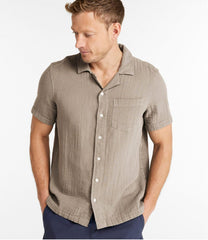 L.L.Bean Sale | Men's Cloud Gauze Shirt, Short-Sleeve, Slightly Fitted Untucked Fit