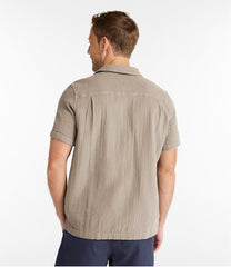 L.L.Bean Sale | Men's Cloud Gauze Shirt, Short-Sleeve, Slightly Fitted Untucked Fit