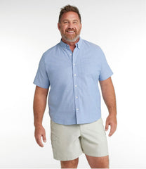 L.L.Bean US | Men's Comfort Stretch® Oxford Shirt, Slightly Fitted Untucked Fit, Short-Sleeve