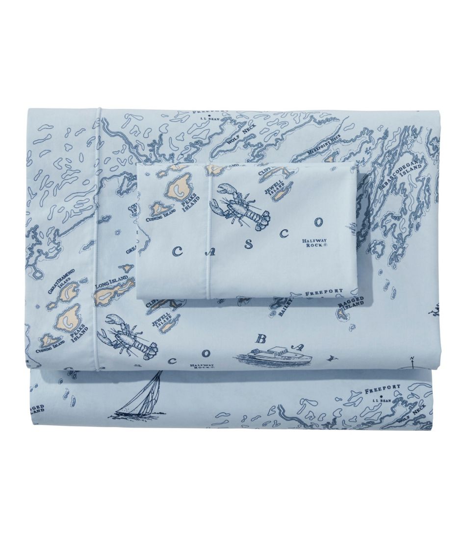 L.L.Bean | Nautical Map Percale Sheet Collection