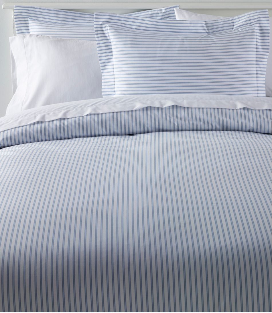L.L.Bean US | Premium Egyptian Percale Comforter Cover Collection, Stripe