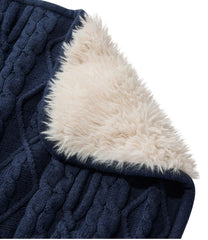 L.L.Bean Online | 1912 Heritage Knit Faux Fur Throw, Cable