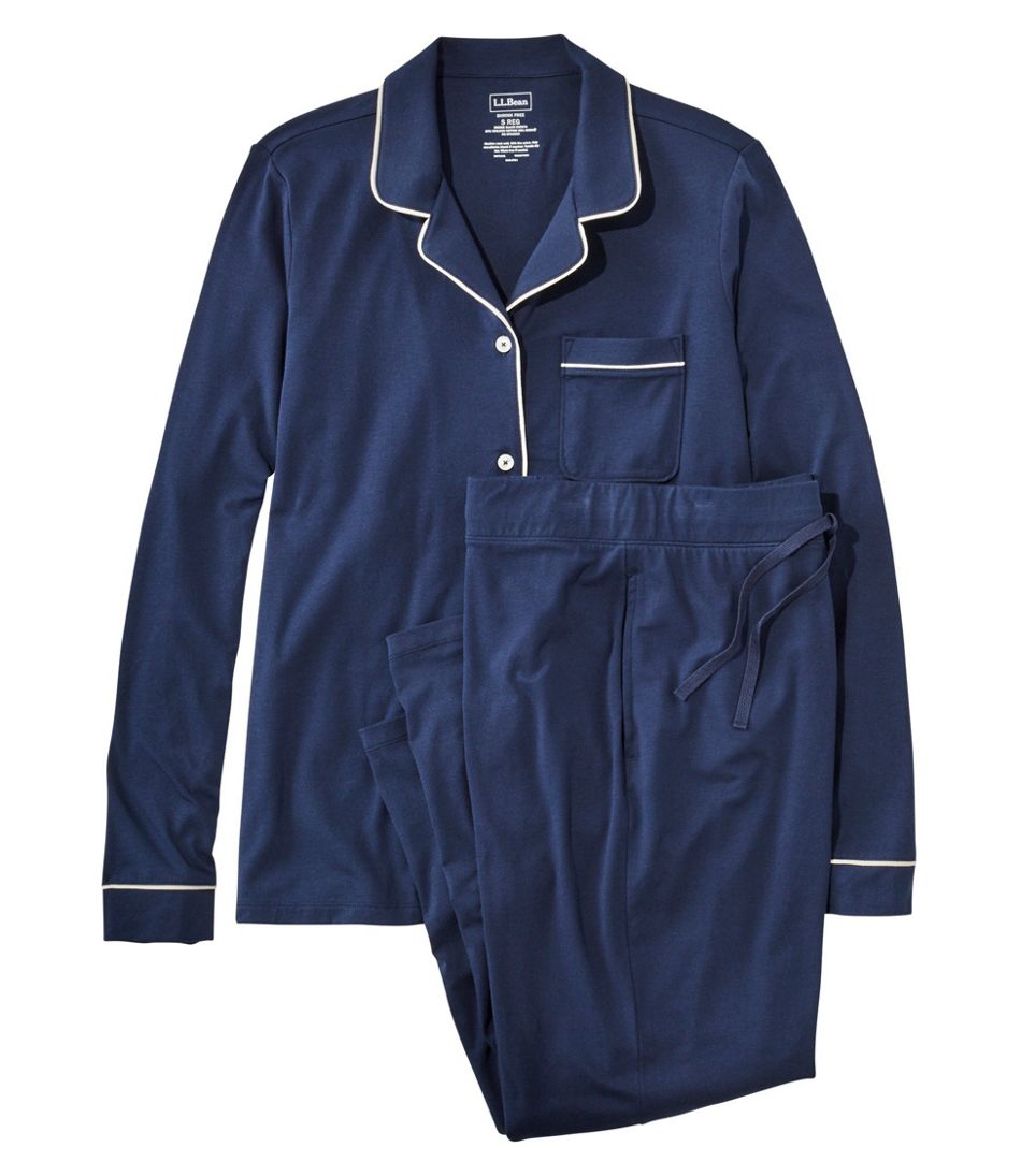 L.L.Bean Sale | Women's Super-Soft Shrink-Free Pajama Set, Button-Front