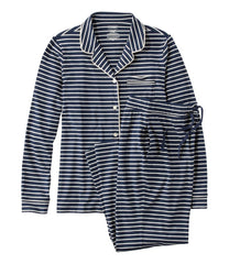 L.L.Bean For Sale | Women's Super-Soft Shrink-Free Button Front Pajama Set, Stripe