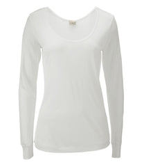 L.L.Bean | Women's Silk Pointelle, Long-Sleeve Scoopneck