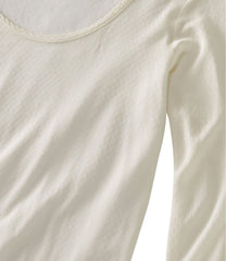 L.L.Bean | Women's Silk Pointelle, Long-Sleeve Scoopneck