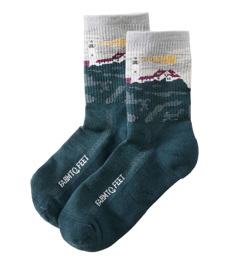 L.L.Bean For Sale | Adults' Farm to Feet Portland Headlight Lighthouse Light Cushion 3/4 Crew Socks