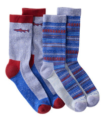 L.L.Bean New | Adults' Wicked Soft Cotton Socks, Novelty 2-Pack