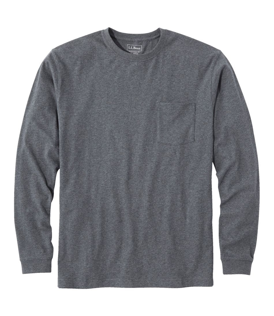 L.L.Bean For Sale | Men's Carefree Unshrinkable Tee with Pocket, Traditional Fit, Long-Sleeve
