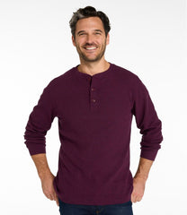 L.L.Bean Online | Men's Unshrinkable Mini-Waffle Henley, Long-Sleeve Traditional Fit