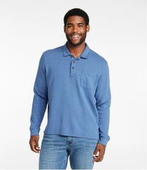 L.L.Bean Outlet | Men's Washed Cotton Double-Knit Polo, Long-Sleeve