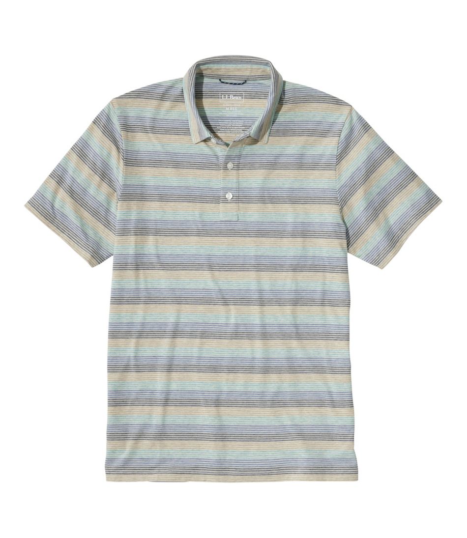 L.L.Bean Sale | Men's Comfort Stretch Performance® Pima Polo, Short-Sleeve, Stripe
