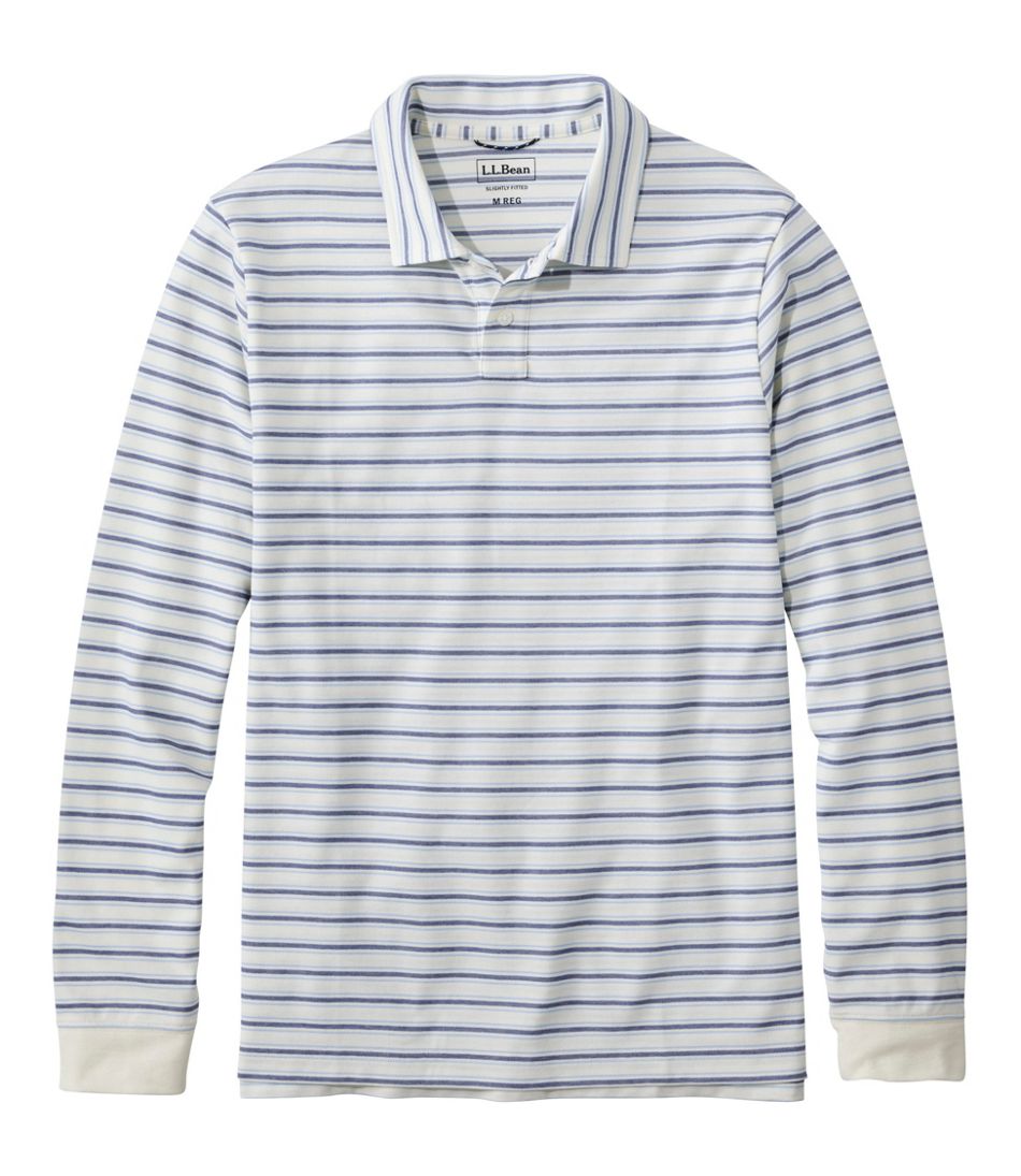 L.L.Bean Sale | Men's Comfort Stretch Performance® Polo, Long-Sleeve, Stripe