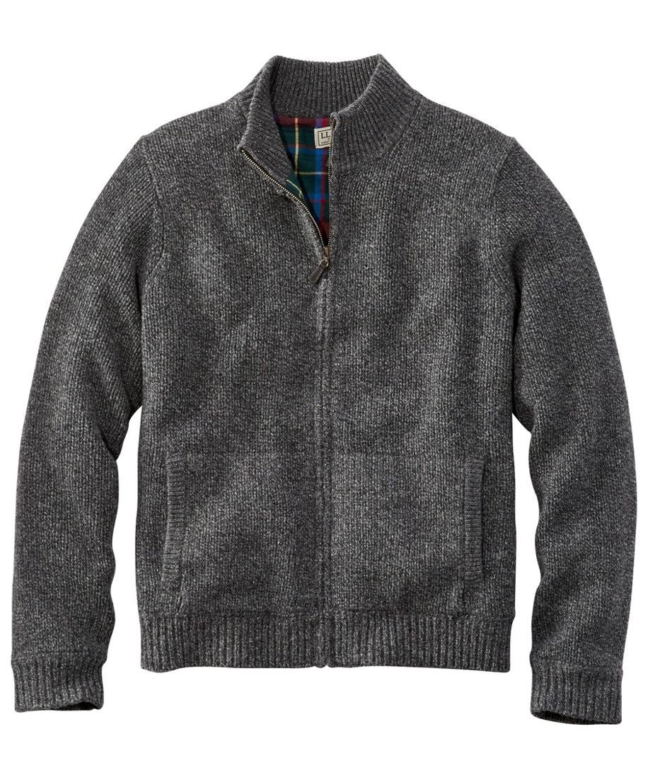 L.L.Bean For Sale | Men's Classic Ragg Wool Sweater, Full-Zip Flannel-Lined