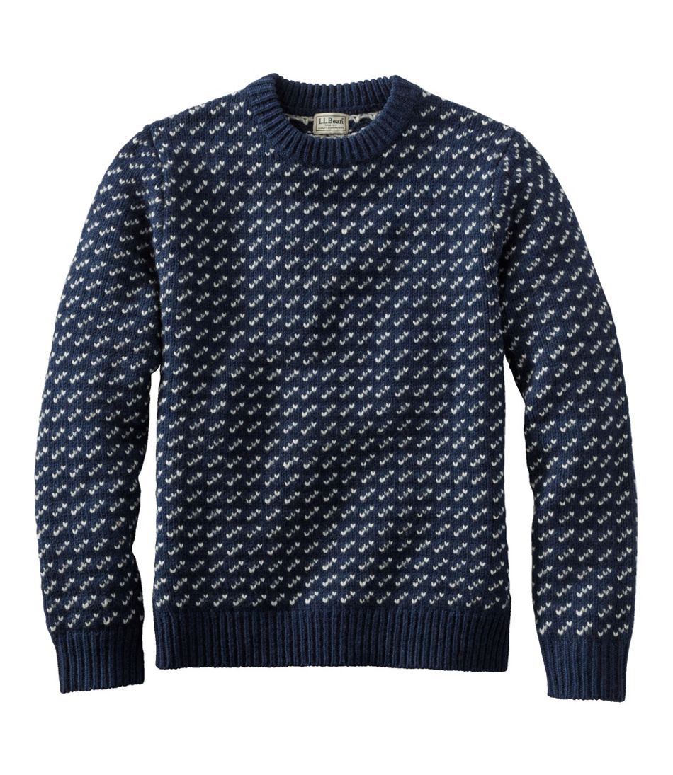 L.L.Bean For Sale | Men's Bean's Classic Ragg Wool Sweater, Crewneck, Bird's-Eye