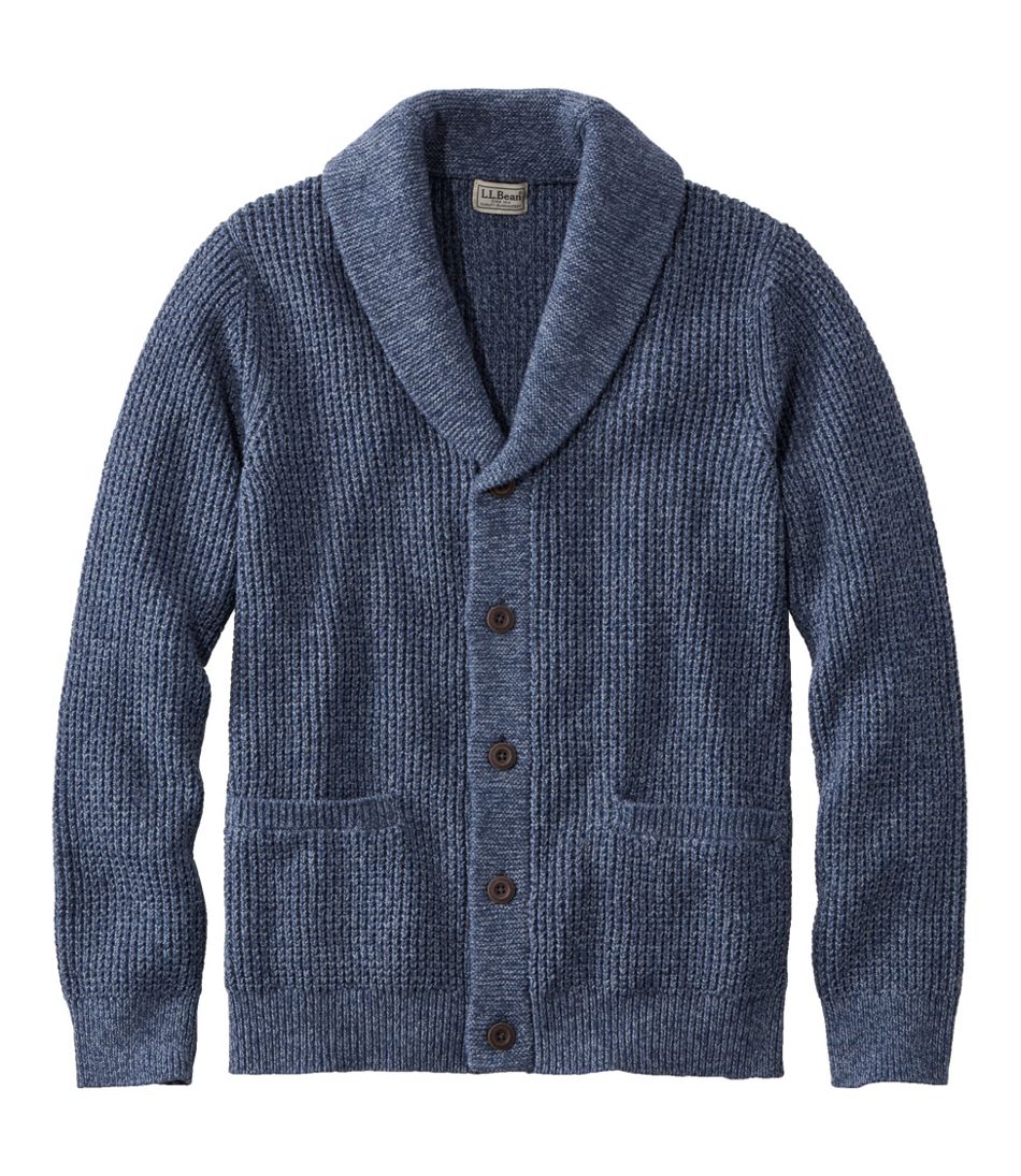 L.L.Bean US | Men's Organic Cotton Waffle Sweater, Cardigan