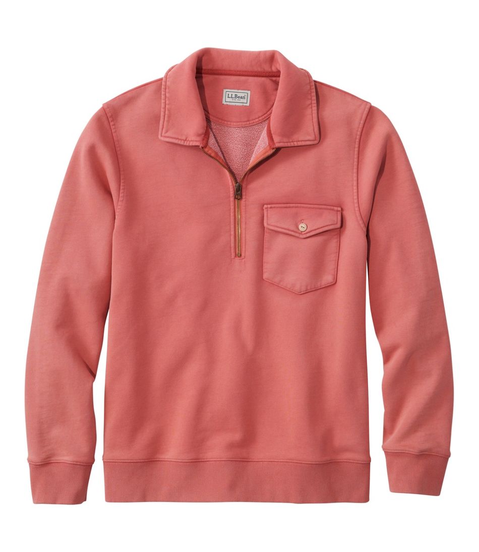L.L.Bean US | Men's Sunwashed Sweatshirt, Quarter-Zip Polo, Long-Sleeve