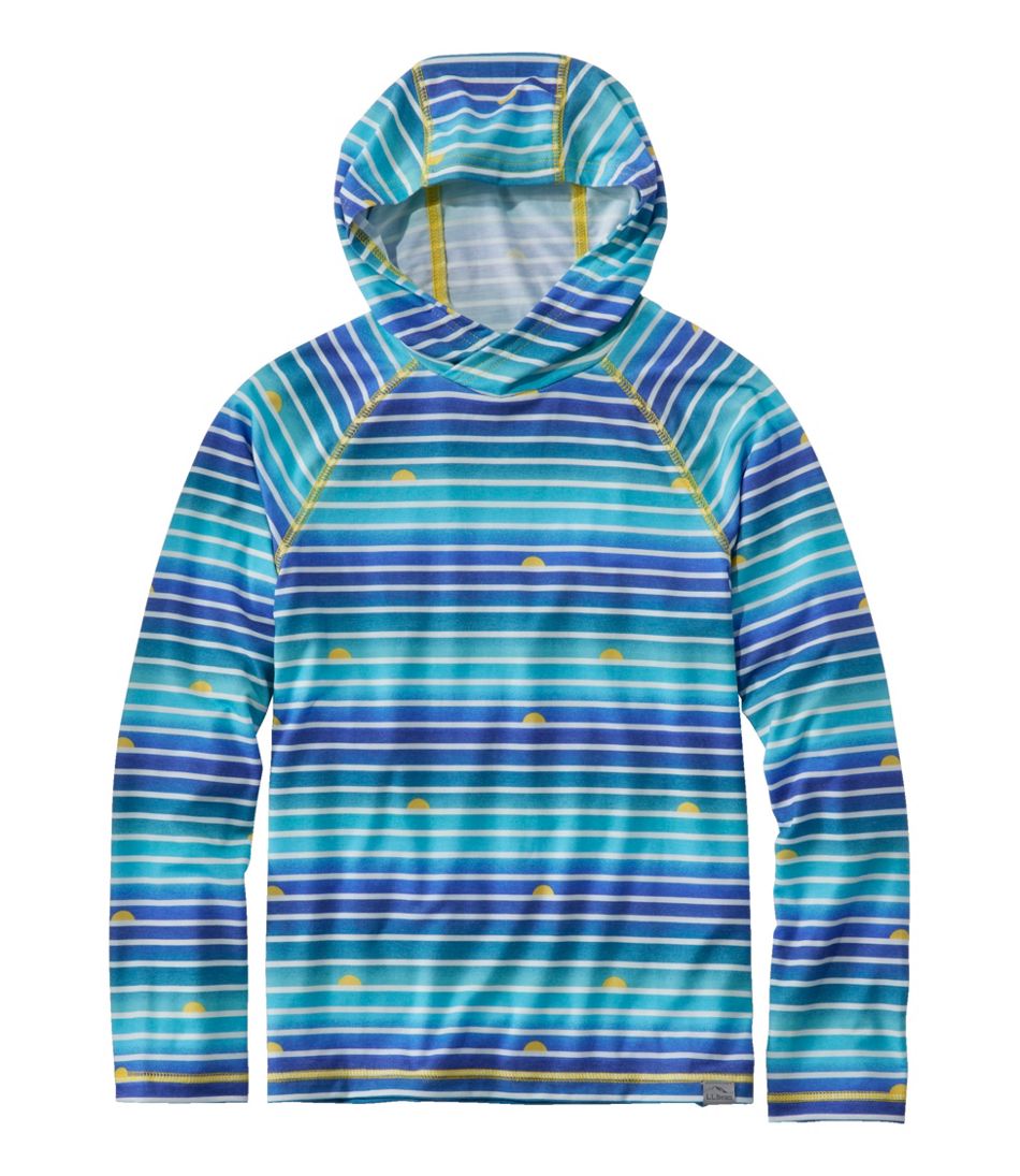 L.L.Bean New | Kids' Everyday SunSmart® Hooded Tee, Long-Sleeve Stripe