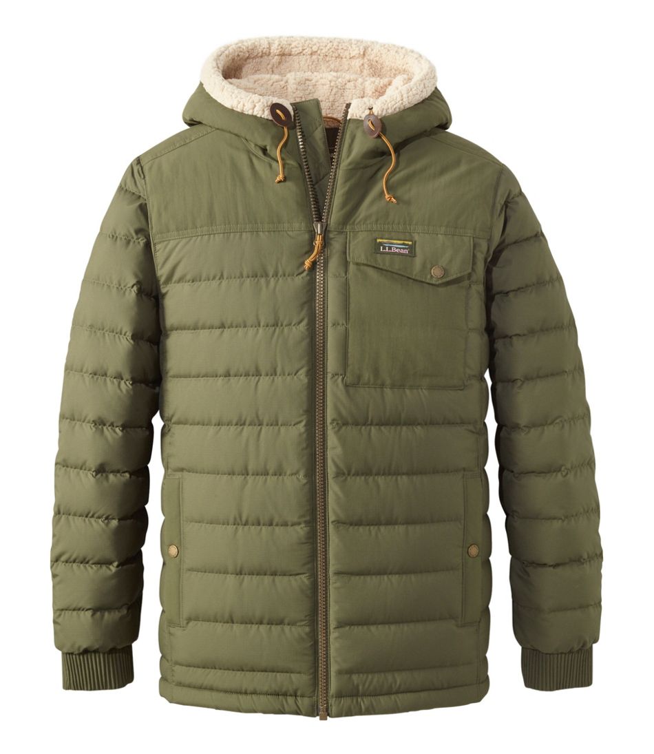 L.L.Bean Sale | Men's Mountain Classic Down Hooded Jacket, Sherpa-Lined