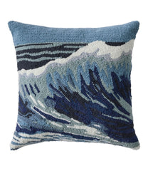 L.L.Bean US | Indoor/Outdoor Hooked Pillow, 18x18 Ocean Waves