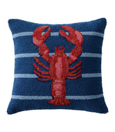 L.L.Bean | Indoor/Outdoor Hooked Pillow, 18x18 Lobster