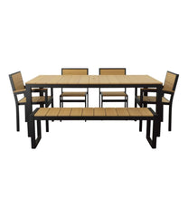 L.L.Bean On Sale | Aluminum/Recycled Poly Lumber Farmhouse Dining Set, Black