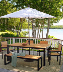 L.L.Bean On Sale | Aluminum/Recycled Poly Lumber Farmhouse Dining Set, Black