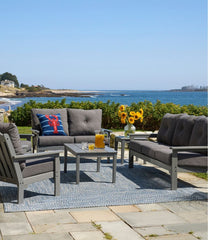 L.L.Bean Online | All-Weather Patio Loveseat with Textured Cushion, Slate Gray
