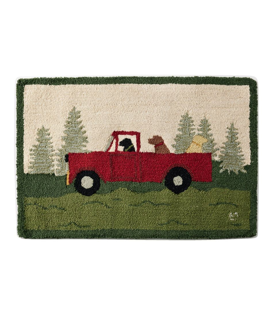 L.L.Bean For Sale | Wool Hooked Novelty Rug, Dog Caravan