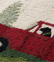 L.L.Bean For Sale | Wool Hooked Novelty Rug, Dog Caravan