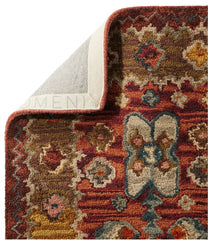 L.L.Bean New | Double Border Wool Hooked Runner, Sienna Multi